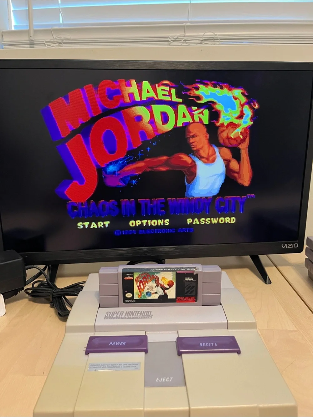 Super Nintendo Michael Jordan Chaos in the Windy City Game Cartridge - Gray